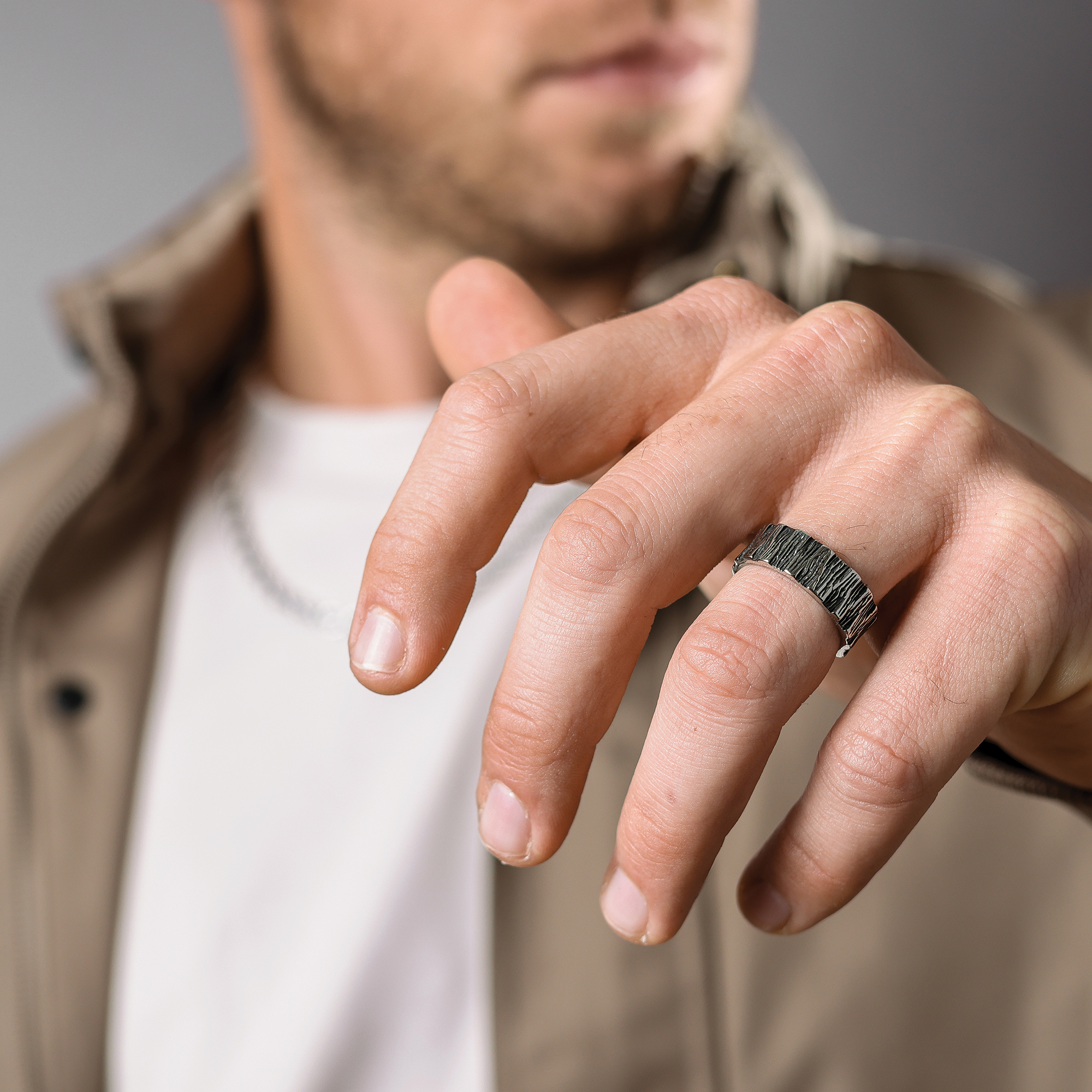 טבעת לגבר - טבעת דיוויד כסף