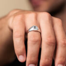 טבעת לגבר עם חריטה